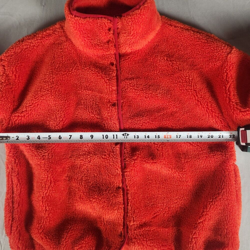 Disney Park Jacket Womens M Orange Heavyweight Fleece Button Pockets Coat - Picture 8 of 12